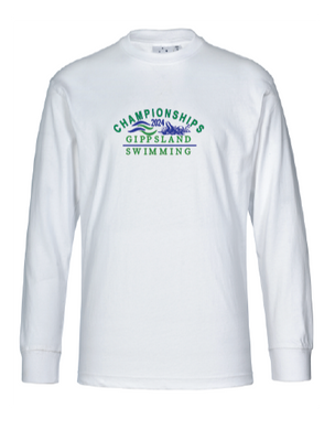 2024 Gippsland Swimming Championships Long Sleeve Tee - White