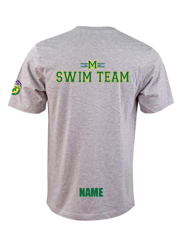 MITTAGONG SWIM CLUB SHORT SLEEVE TRAINING SHIRT - GREY MARLE