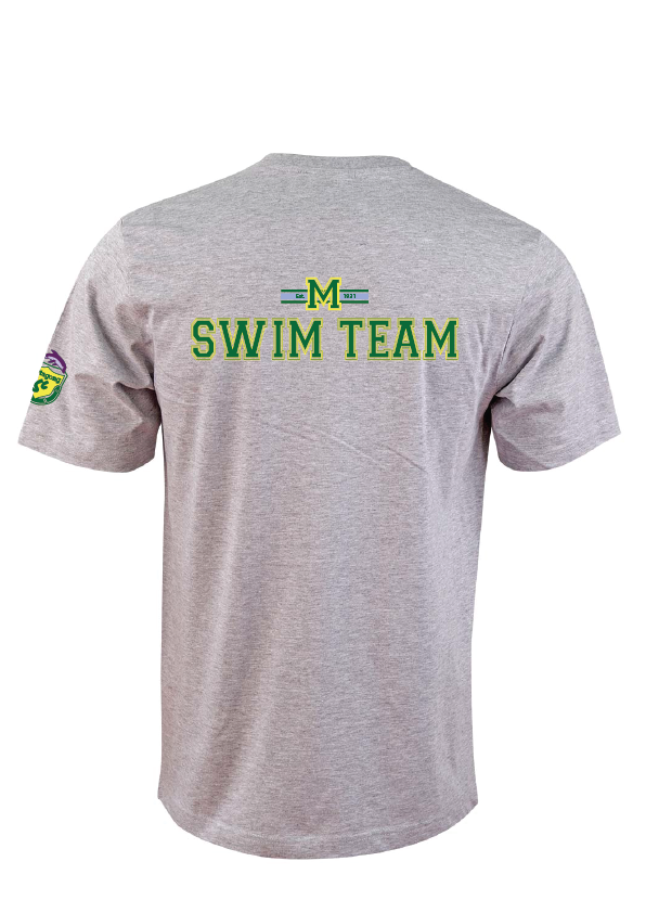 MITTAGONG SWIM CLUB SHORT SLEEVE TRAINING SHIRT - GREY MARLE