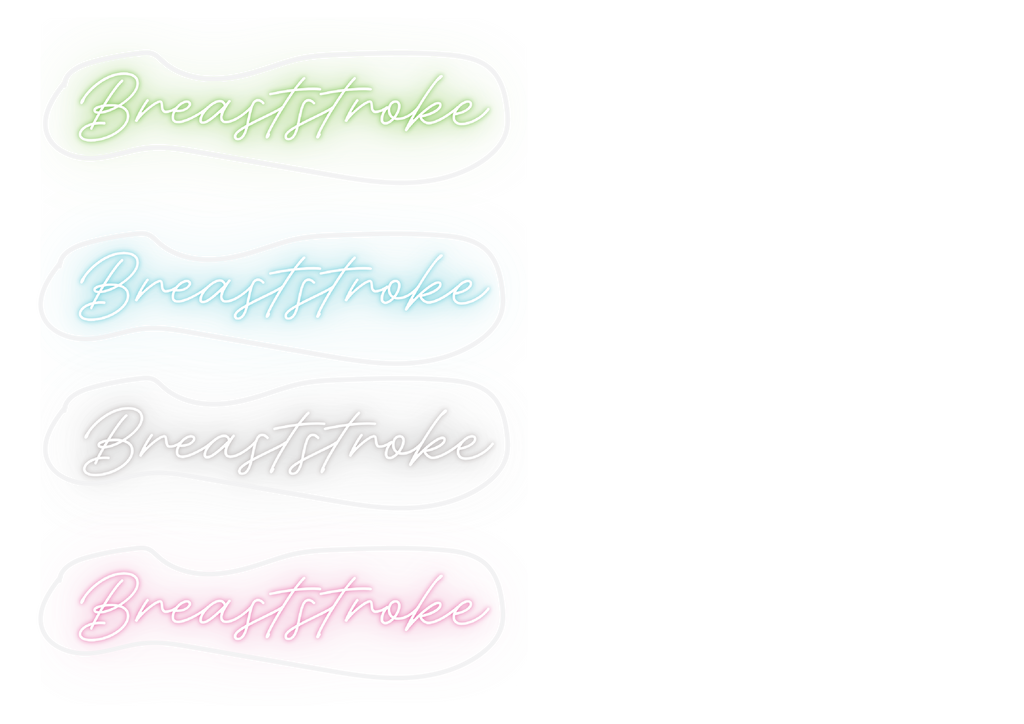Neon Stroke Signs - Breaststroke