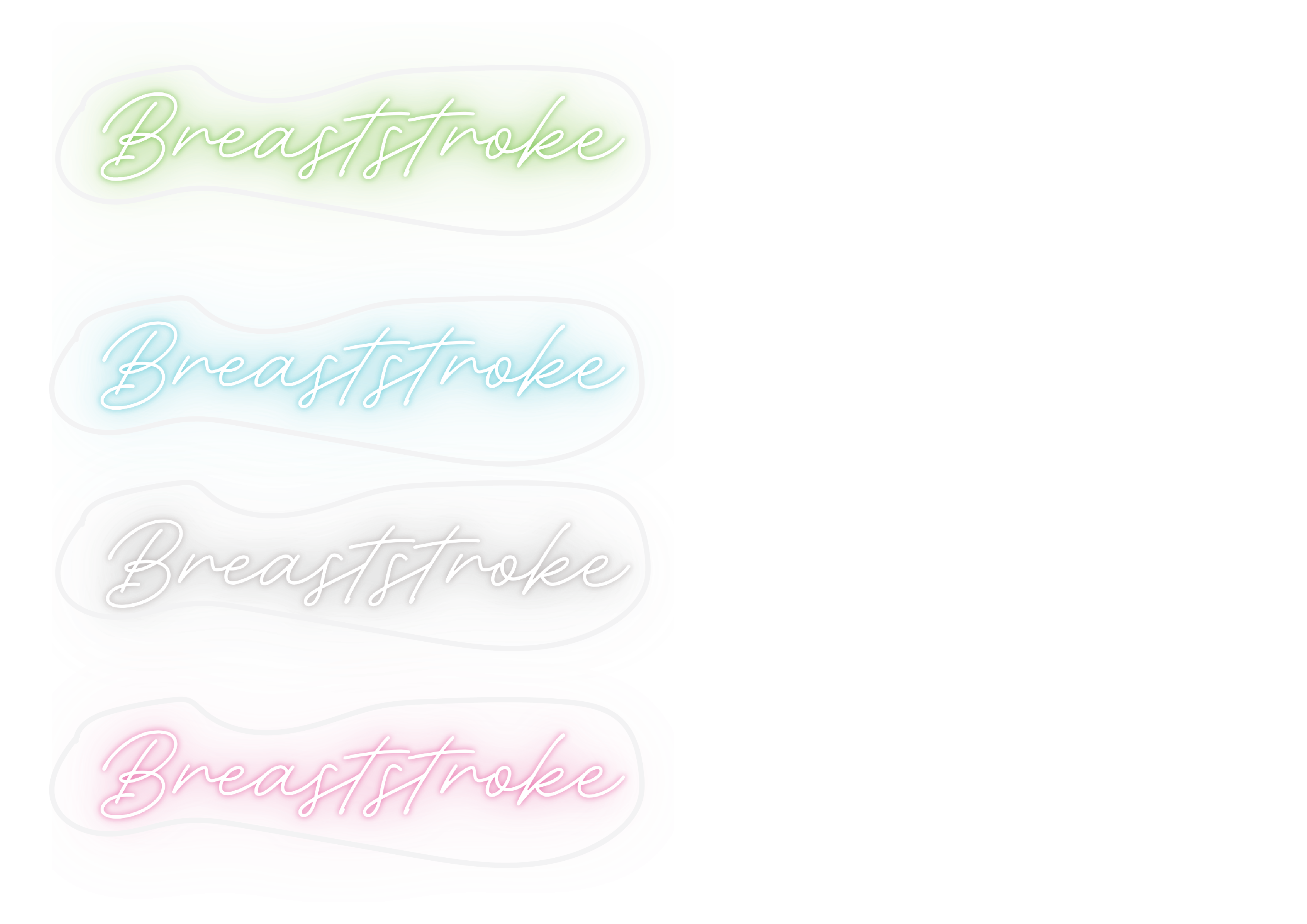 Neon Stroke Signs - Breaststroke