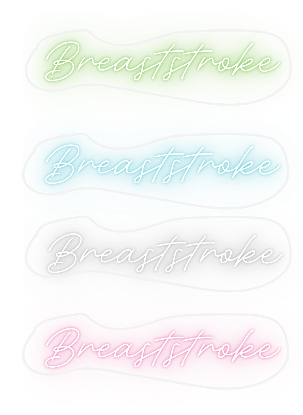 Neon Stroke Signs - Breaststroke