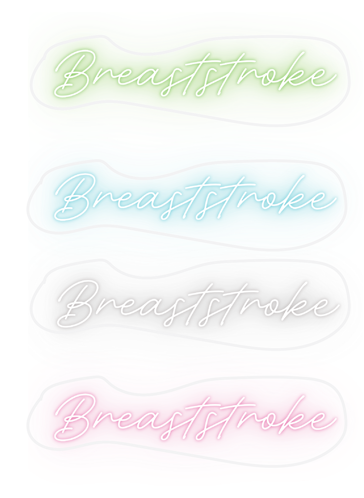 Neon Stroke Signs - Breaststroke