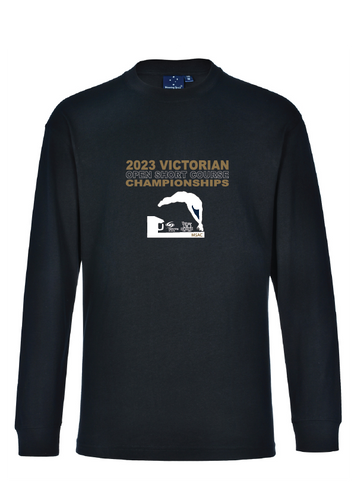 2023 Victorian Open Short Course Championships Long Sleeve Tee - Navy
