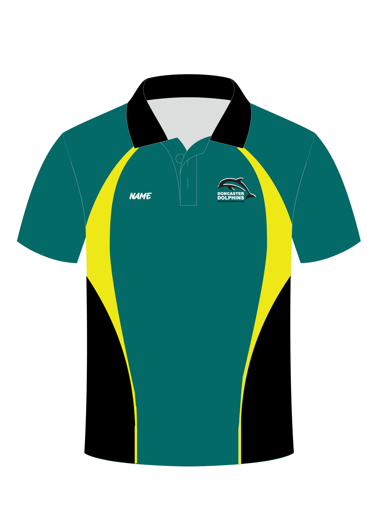 Doncaster Dolphins Masters Swim Club sublimated Polo Top - Unisex - Note delivery 3-4 weeks