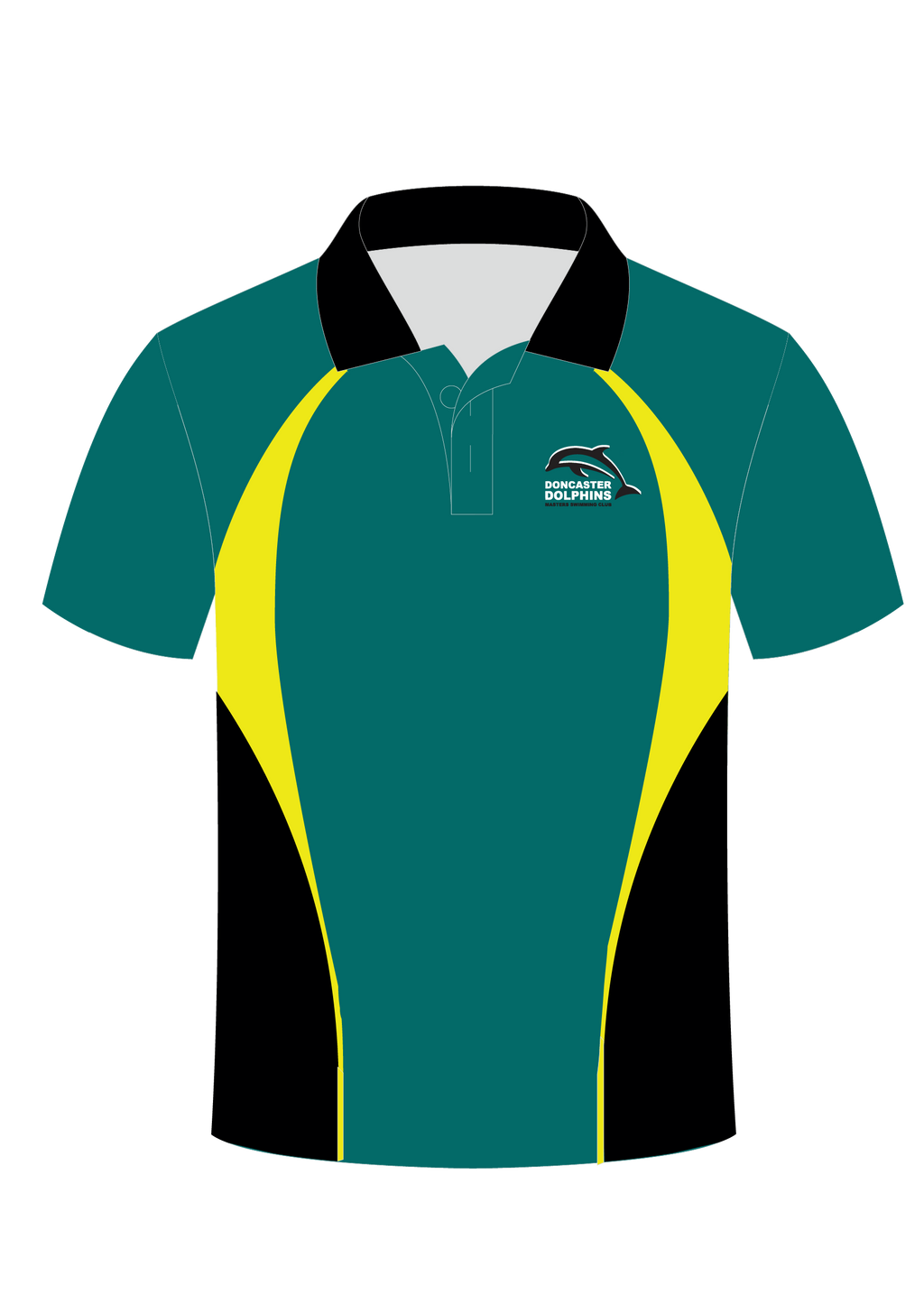 Doncaster Dolphins Masters Swim Club sublimated Polo Top - Unisex - Note delivery 3-4 weeks