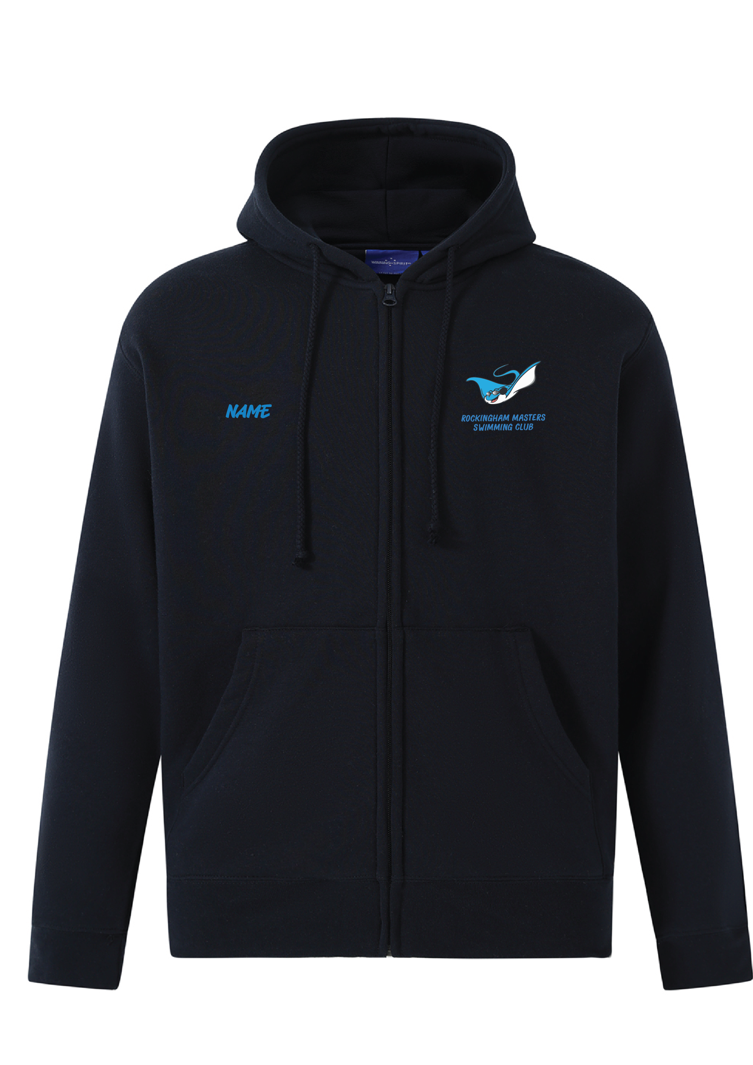 Rockingham Masters Swim Club  ZIP THRU HOODIE- NAVY