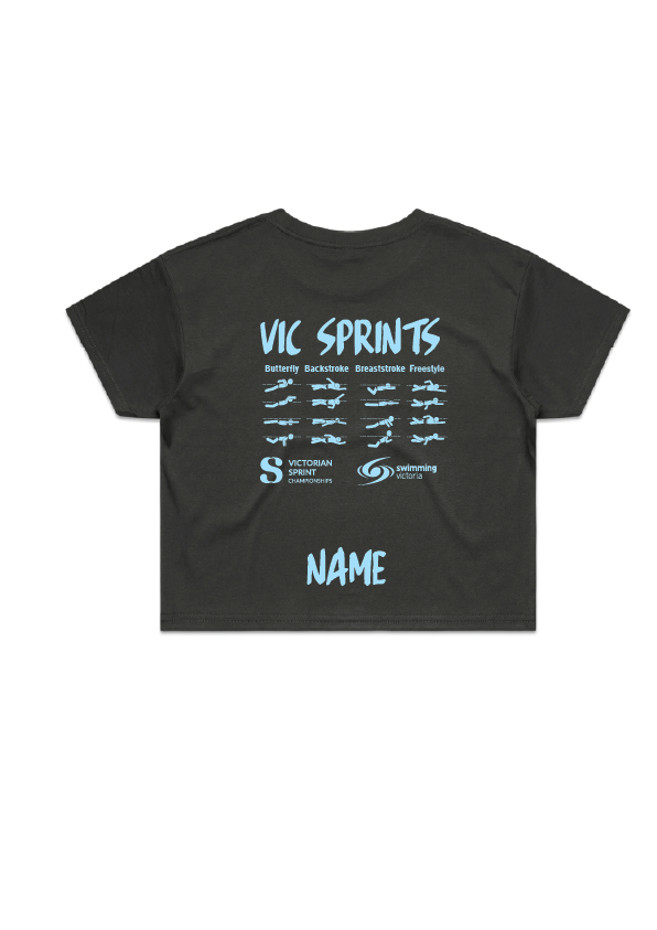 2026 VICTORIAN SPRINT CHAMPIONSHIPS CROP SHORT SLEEVE TEE - CHARCOAL
