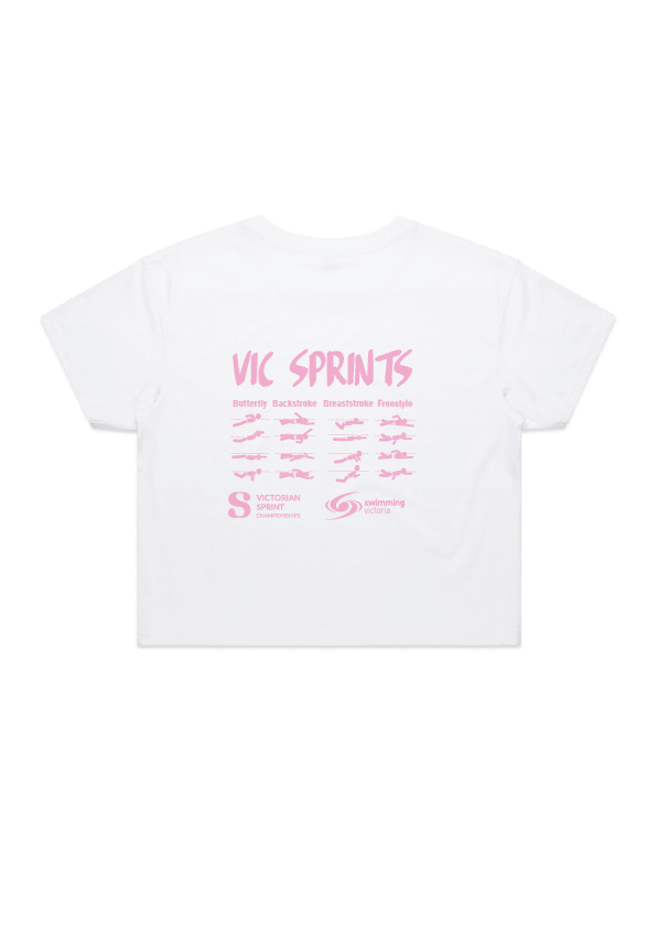 2026 VICTORIAN SPRINT CHAMPIONSHIPS CROP SHORT SLEEVE TEE - WHITE
