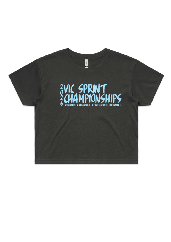 2026 VICTORIAN SPRINT CHAMPIONSHIPS CROP SHORT SLEEVE TEE - CHARCOAL