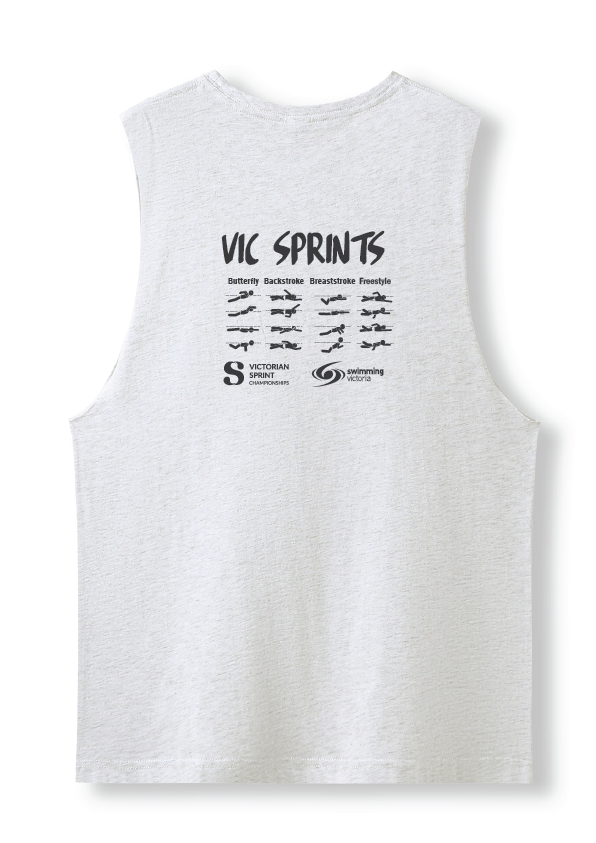2026 VICTORIAN SPRINT CHAMPIONSHIPS SLEEVELESS TANK - WHITE MARLE