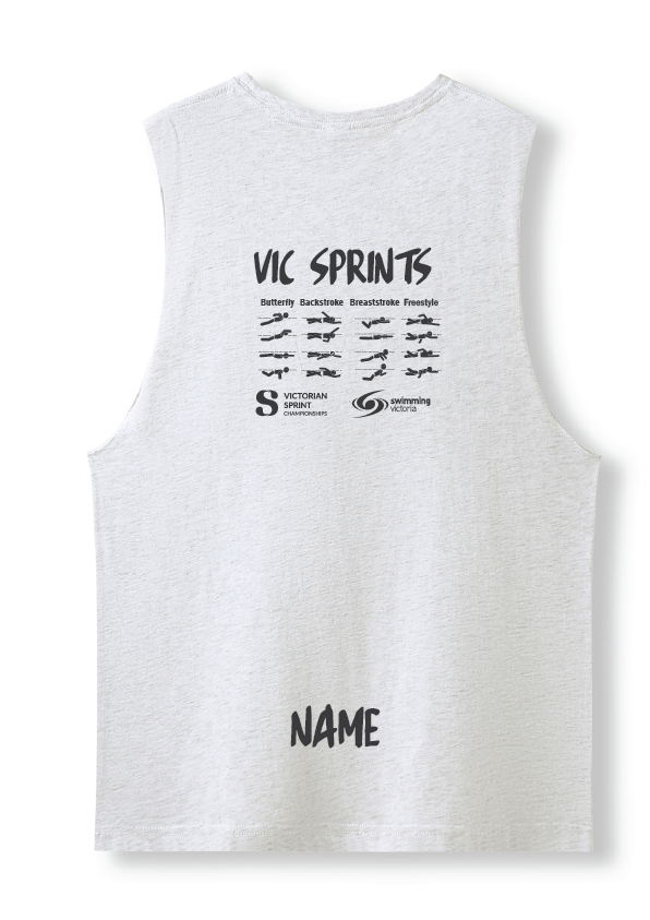2026 VICTORIAN SPRINT CHAMPIONSHIPS SLEEVELESS TANK - WHITE MARLE