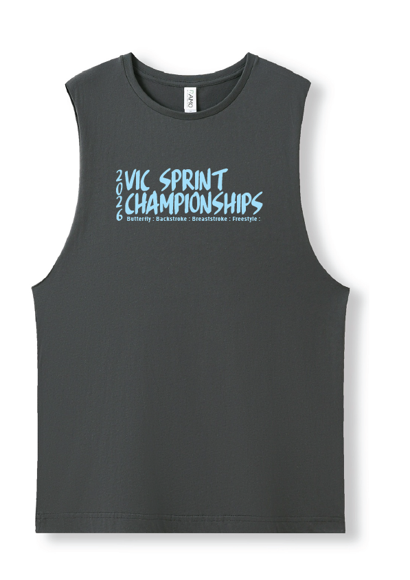2026 VICTORIAN SPRINT CHAMPIONSHIPS SLEEVELESS TANK - CHARCOAL