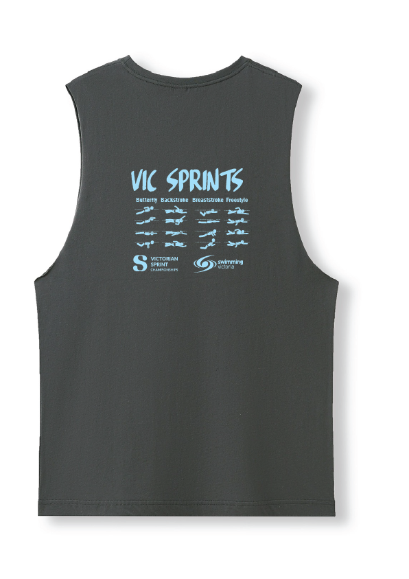 2026 VICTORIAN SPRINT CHAMPIONSHIPS SLEEVELESS TANK - CHARCOAL