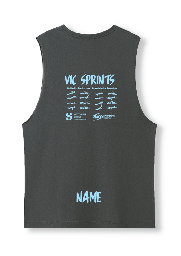 2026 VICTORIAN SPRINT CHAMPIONSHIPS SLEEVELESS TANK - CHARCOAL