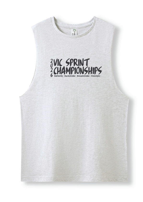 2026 VICTORIAN SPRINT CHAMPIONSHIPS SLEEVELESS TANK - WHITE MARLE