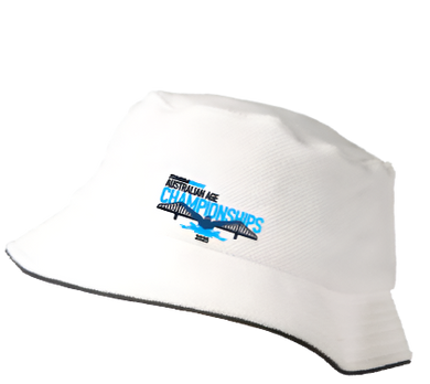 2025 AUSTRALIAN AGE CHAMPIONSHIPS BUCKET HAT - WHITE/NAVY