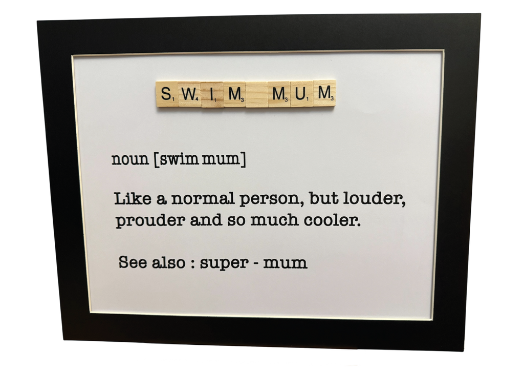Swim Mum - Scrabble tile art unframed print