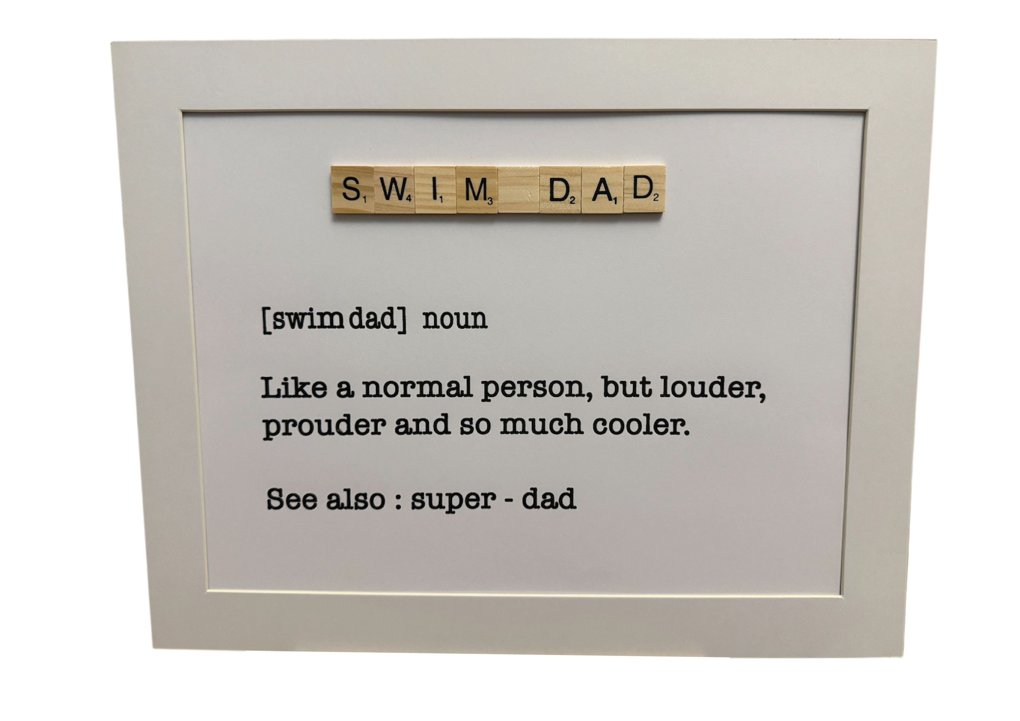 Swim Dad - Scrabble tile art unframed print