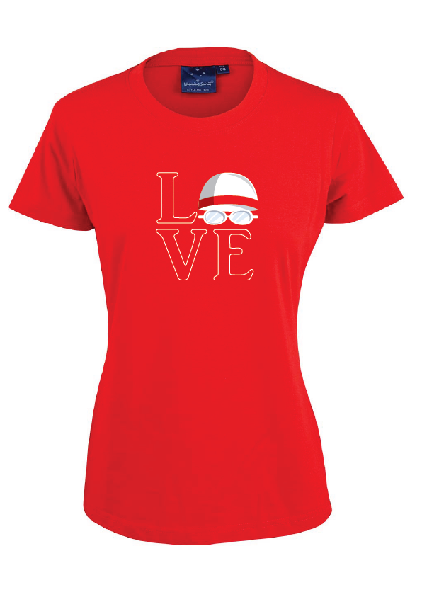 "LOVE" SHORT SLEEVE TEE - Women's sizing - RED