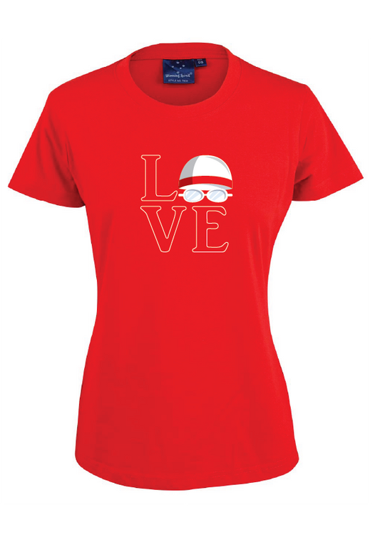 "LOVE" SHORT SLEEVE TEE - Women's sizing - RED