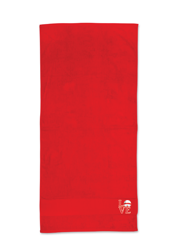 "LOVE"  TOWEL - RED