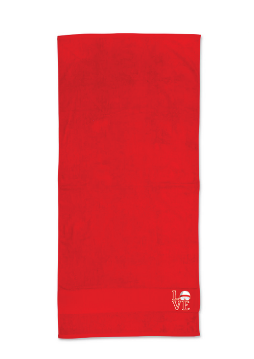 "LOVE"  TOWEL - RED