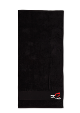 SWIMMING IS MY VALENTINE TOWEL - BLACK