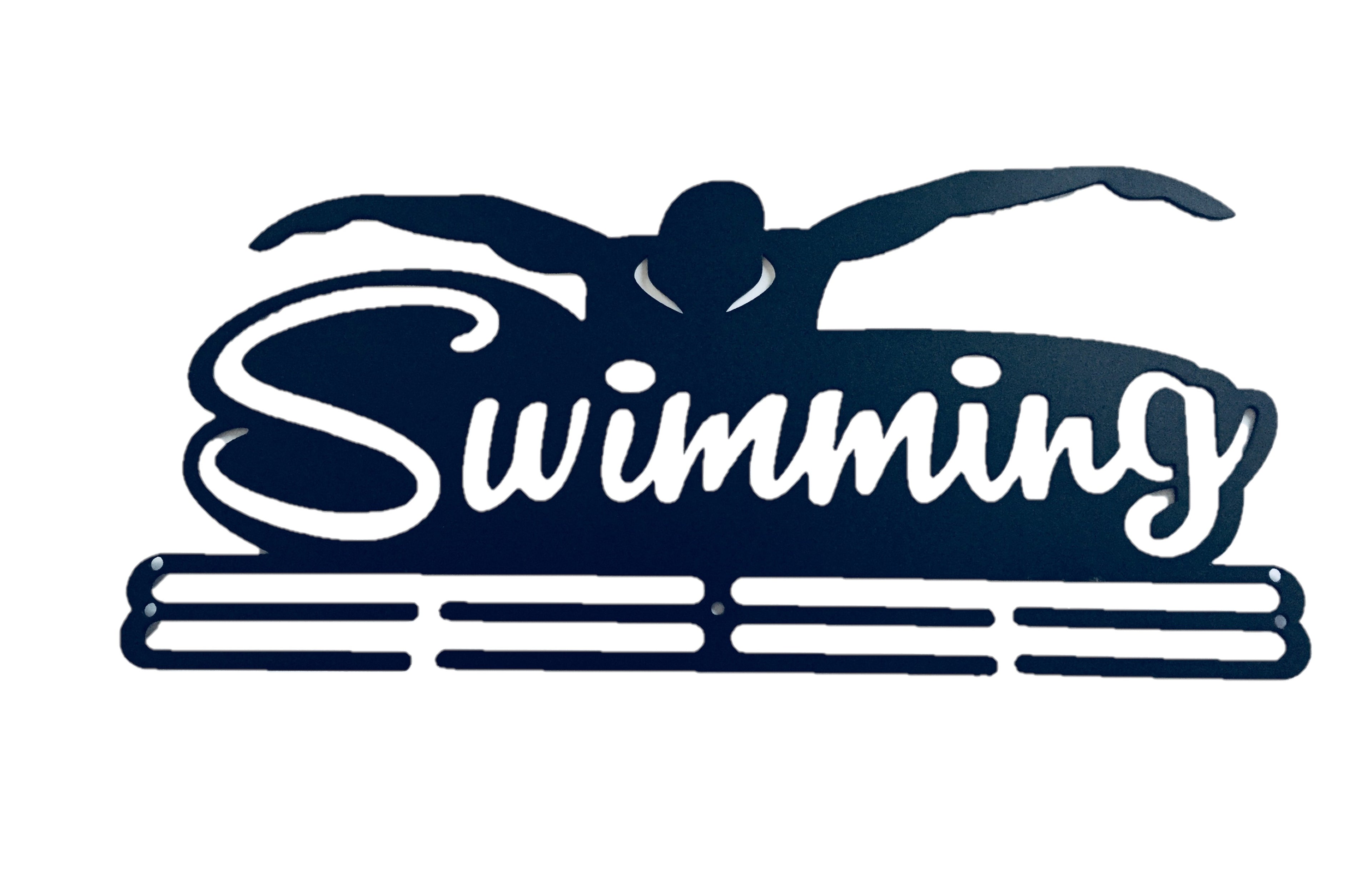 Black Iron Medal Display Hanger - Flyer SWIMMING