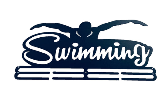 Black Iron Medal Display Hanger - Flyer SWIMMING