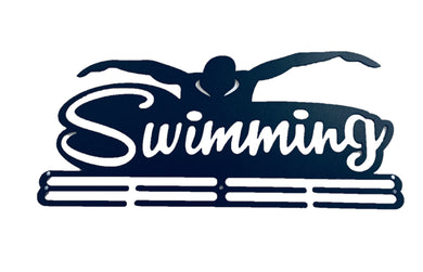 Black Iron Medal Display Hanger - Flyer SWIMMING