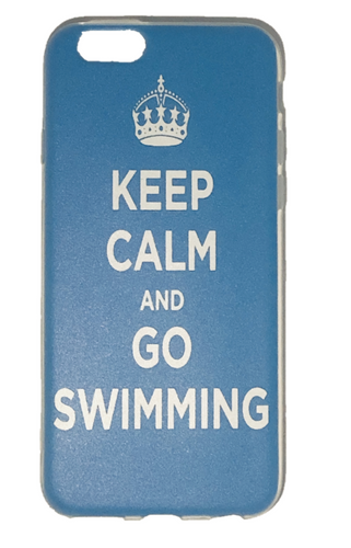 iPhone Cover - Keep Calm and Go Swimming - Blue