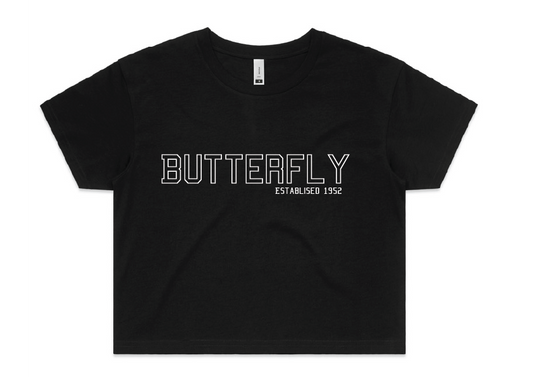 Sleepwear Crop Tee - "Butterfly " Est 1952