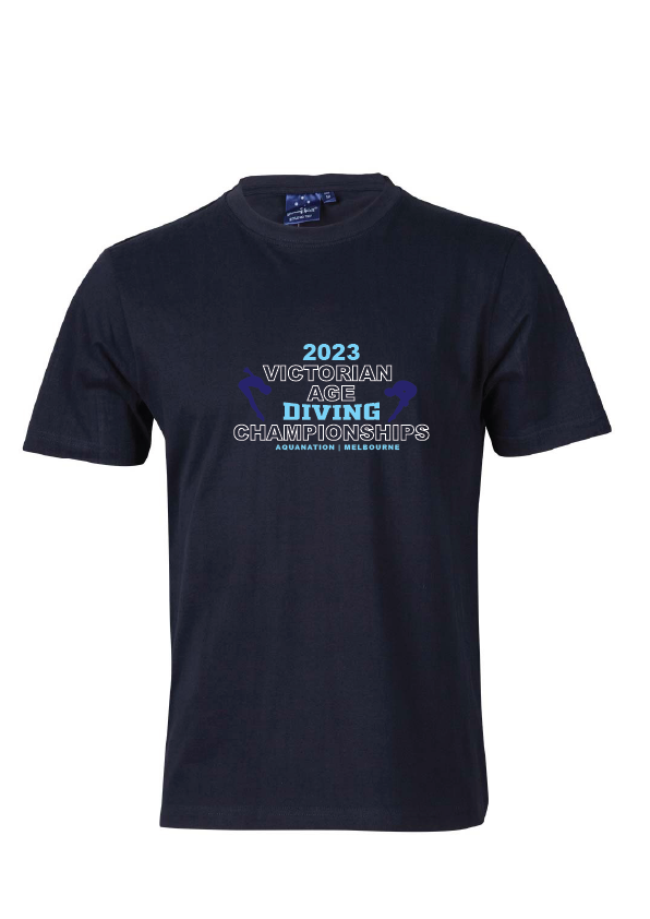 2023 VICTORIAN AGE DIVING CHAMPIONSHIP TEE -  NAVY - PERSONALISED NAME EXTRA