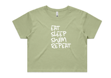 Sleepwear Crop Tee - "Eat Sleep Swim Repeat"