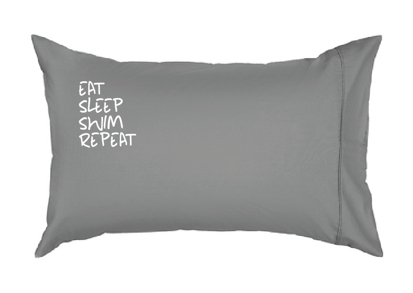 Pillowcase -"Eat Sleep Swim Repeat"