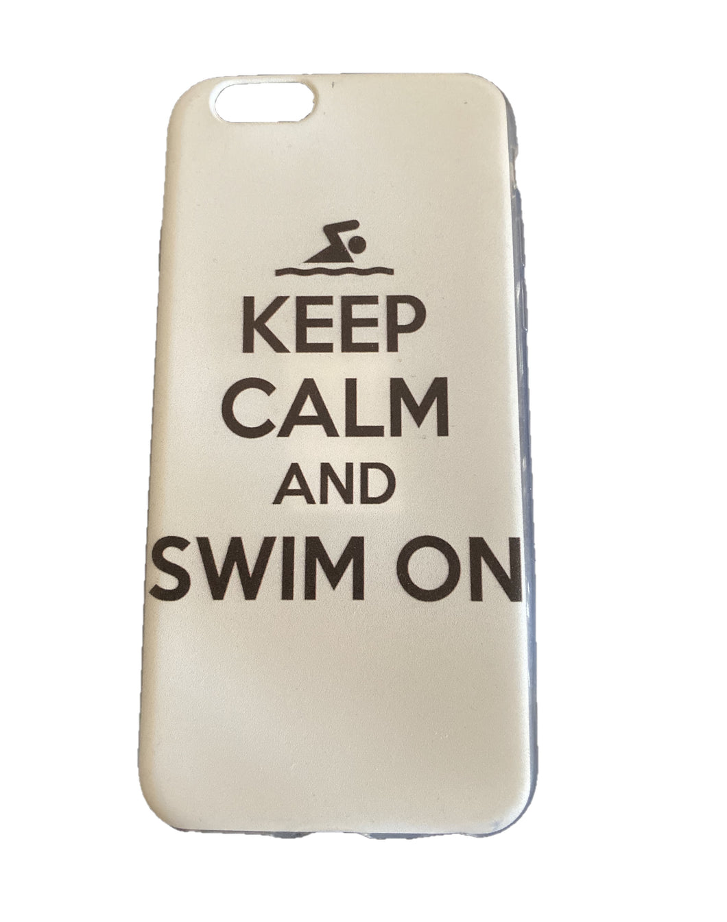 iPhone Cover - Keep Calm and swim on - White