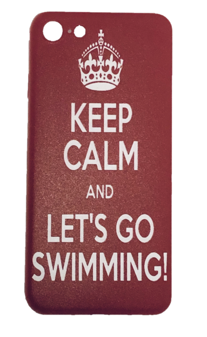 iPhone Cover - Keep Calm and Lets Go Swimming - Red