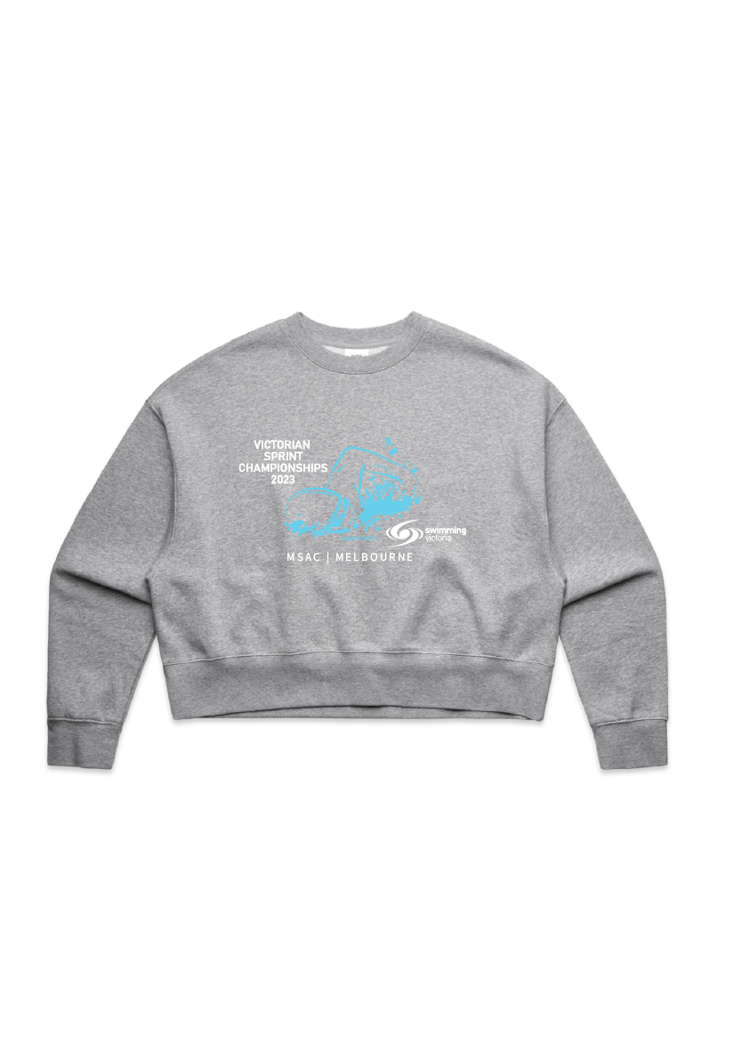 2023 Victorian Sprint Championships cropped sweat - Grey Marle