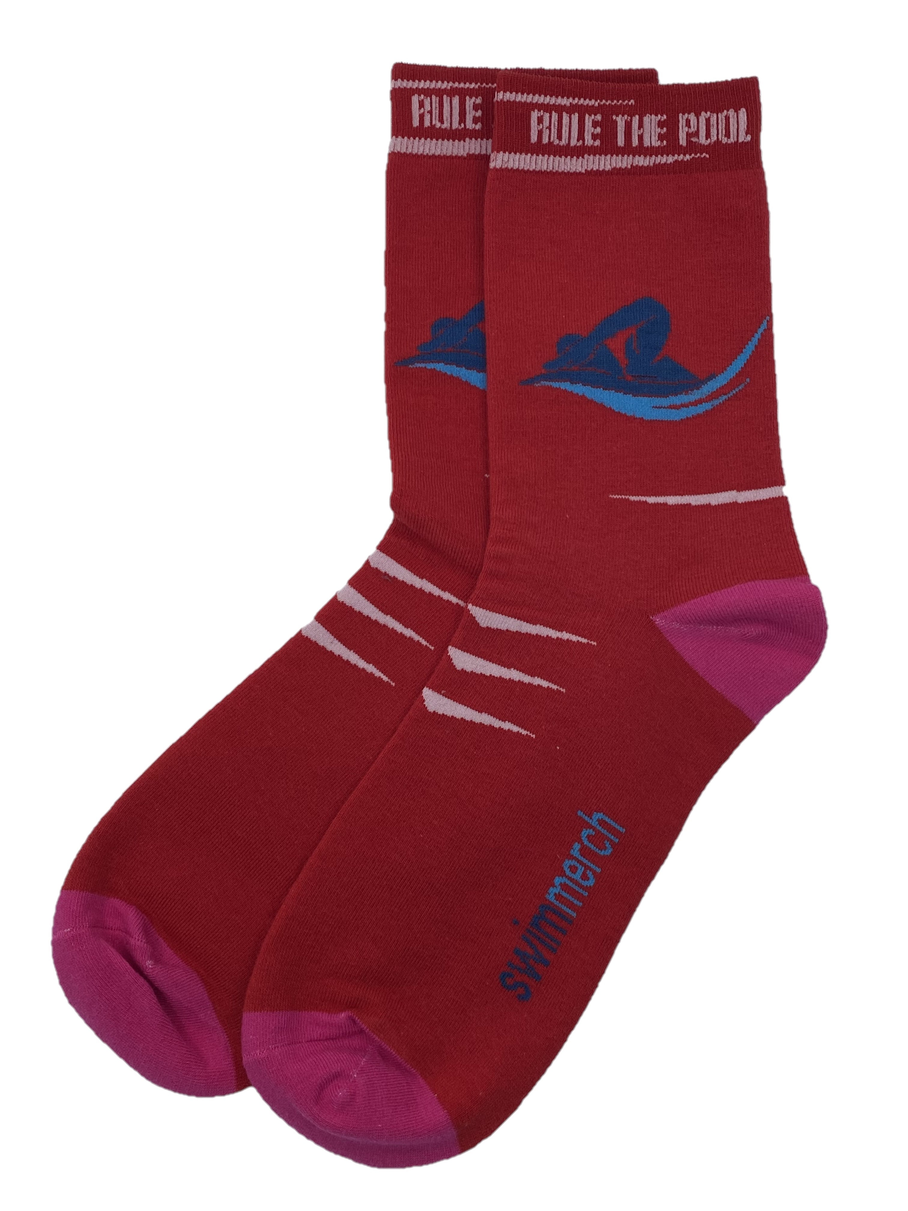Gifted Boxed Socks - Rule the pool Red/Pink