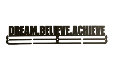 Black Iron Medal Display Hanger - DREAM BELIEVE ACHIEVE