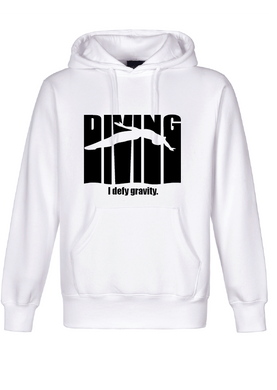 Diving hoodie white - I defy gravity