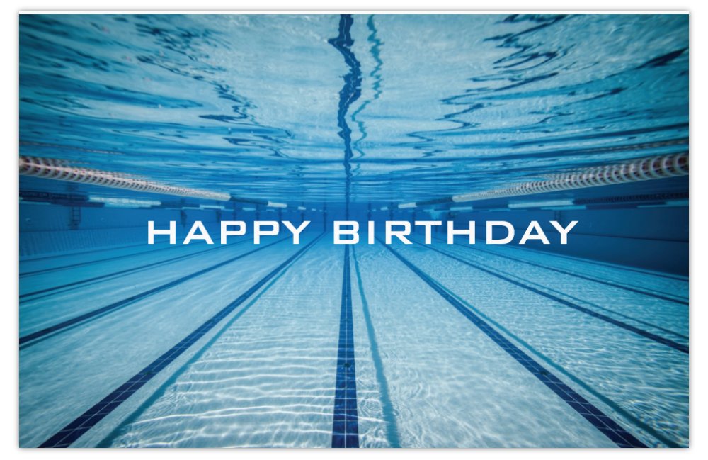 Card - Underwater Pool Lanes Happy Birthday