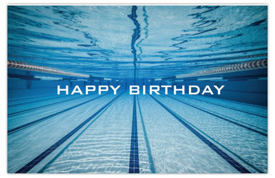 Card - Underwater Pool Lanes (Happy Birthday message)