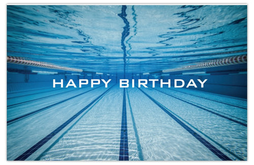 Card - Underwater Pool Lanes (Happy Birthday message)